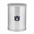 Collegiate Logo Brushed Chrome Mylar Oval Wastebasket - Auburn